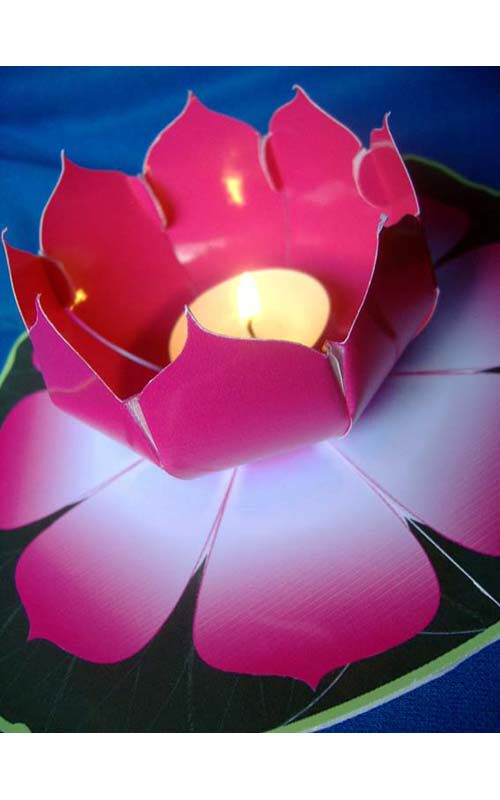 速发荷花灯河灯水上许愿水灯材料祈福手工儿童古风自制