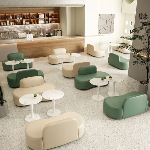 速发奶茶店咖啡厅沙发组品料理店书吧休息区洽谈卡座会所接待桌椅