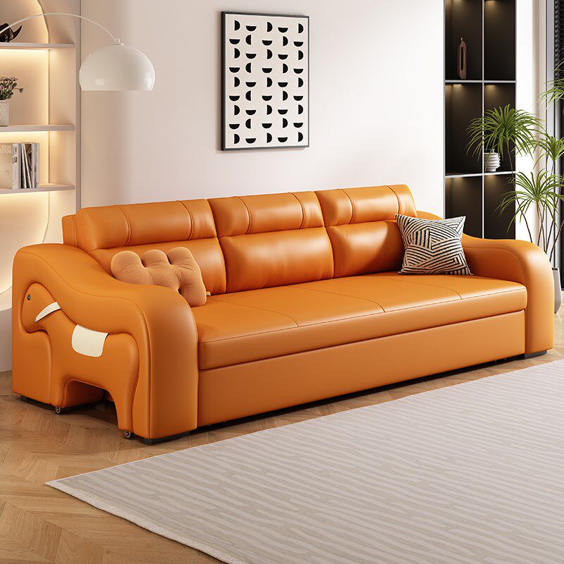 速发奶油风小户型客厅沙发床折叠两用2024新款可以当床双人伸缩沙