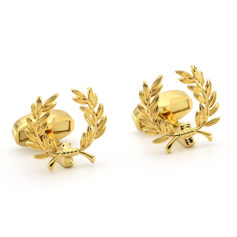 新品Men's Designer Brand Cufflinks Golden Color Wheat Spike