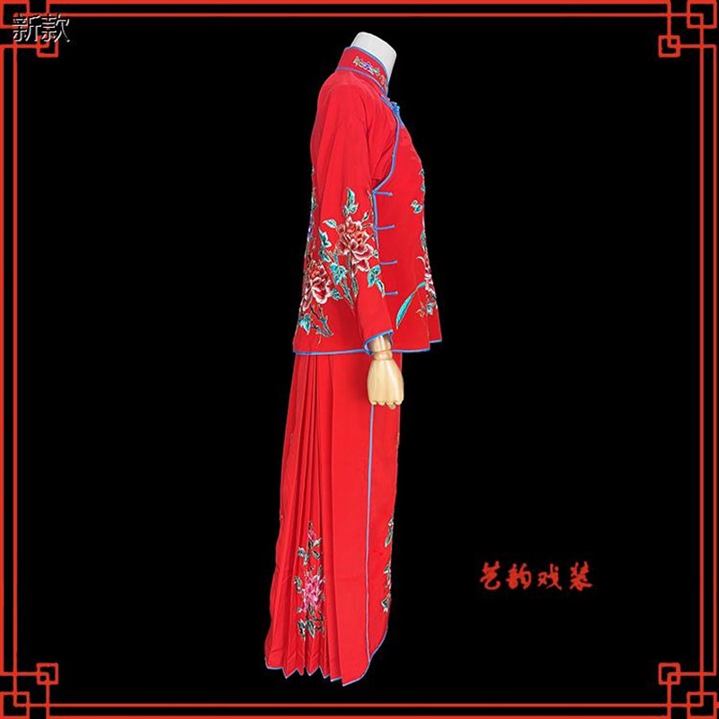 速发戏曲京剧舞旦演出服装戏剧花袄戏服丫鬟小台衣俏花旦旦裙裤小