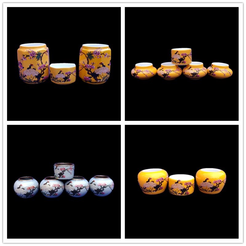 速发鸟食碗景德镇陶瓷碗鸟笼用子食杯罐画眉罐贝頦红子靛具绣眼碗