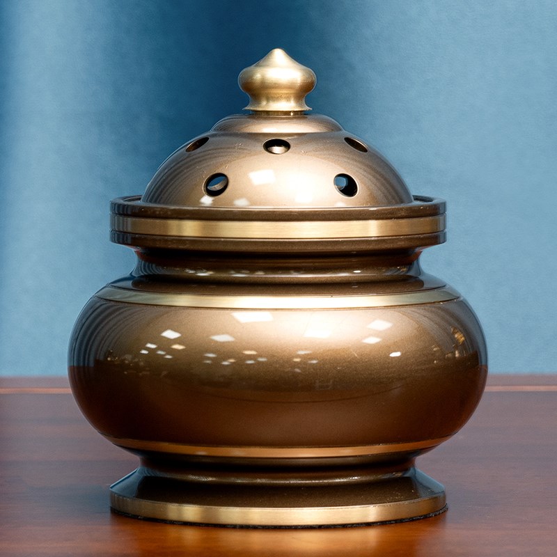 现货速发纯铜供佛戒定真香三件套佛前香炉家用室内烧香的檀香炉香