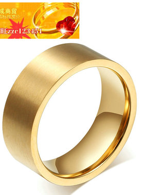 ring新款男士个性戒指简约款电镀金戒指钛钢时尚戒指戒子