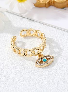 2023 Zircon Evil Eye Hamsa Hand Tassel Ring For Women Men
