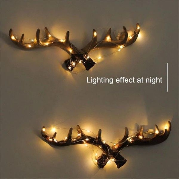 极速1PC Retro Style Deer Antler Shape Wall Hanging Hook