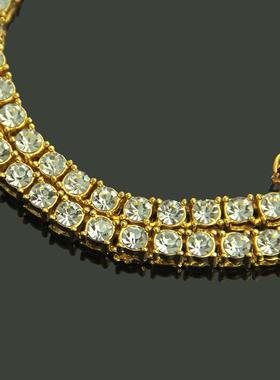 极速Hip hop mens hot style hip hop 1 row diamond alloy neck