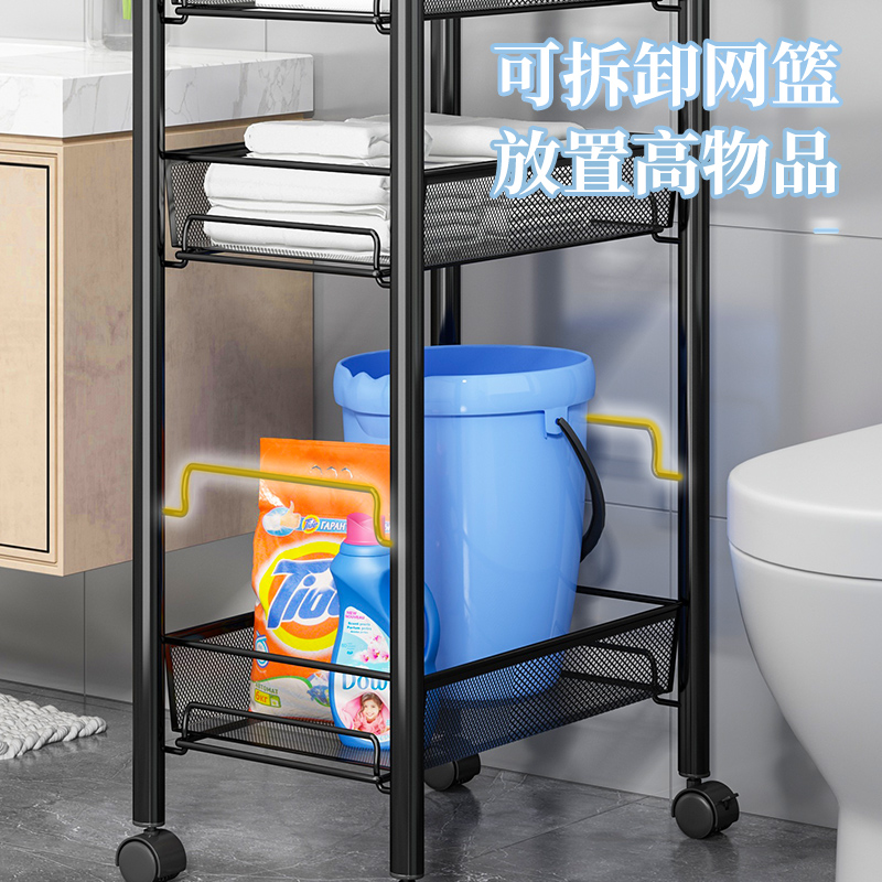 厨房置物架落地多层可移动家用小推车蔬菜篮收纳置物架子用品大全