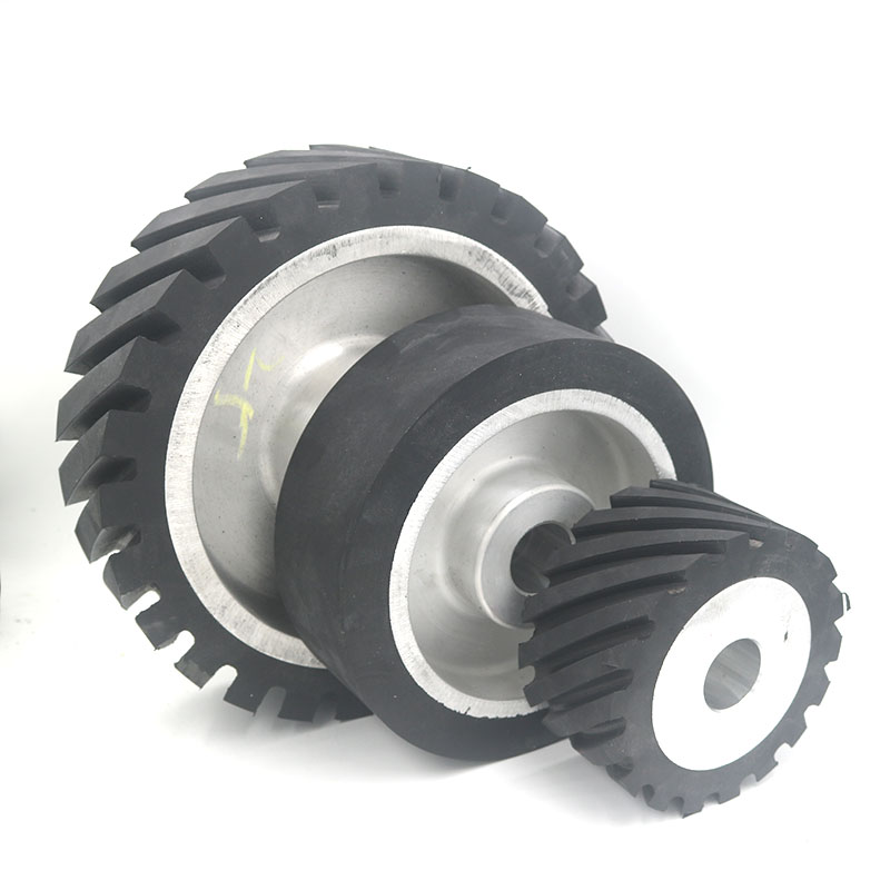 砂带机橡胶轮砂带轮铝芯胶轮齿面平面砂带M套轮太阳轮主动轮抛光