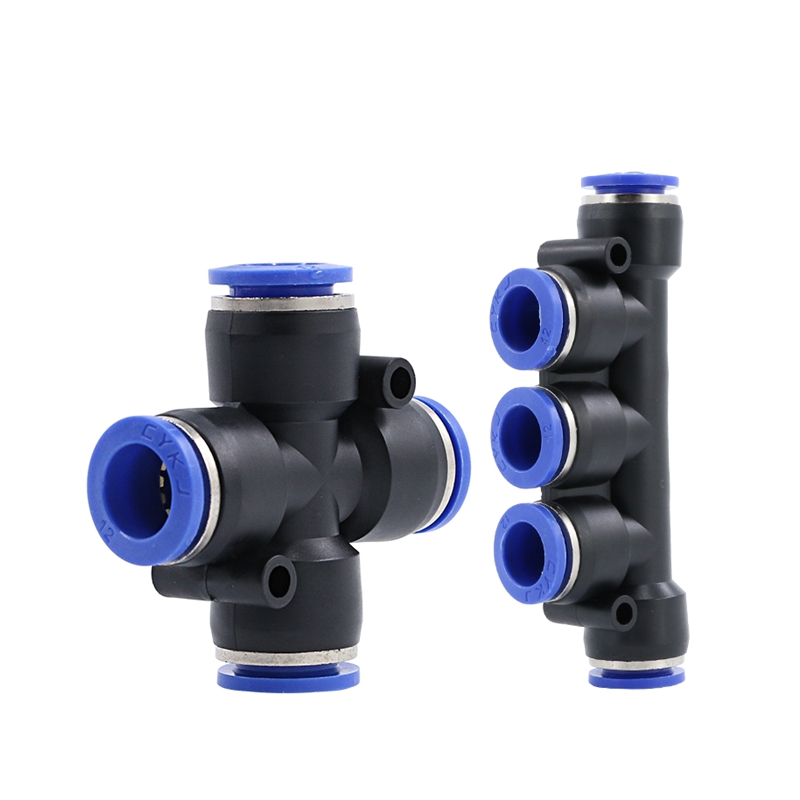 气管接头8mm配件四通6/10/12mm软管五通塑料快插快接气动快速接头