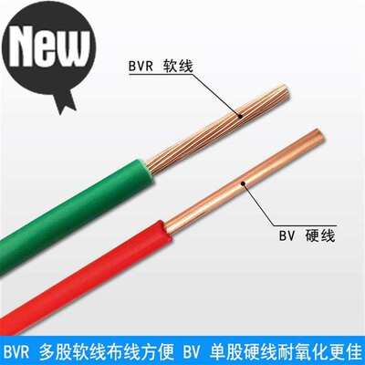 极速家装1.5平方电线bv2.i5平方铜芯线4平方单芯线6平方铜线家用1