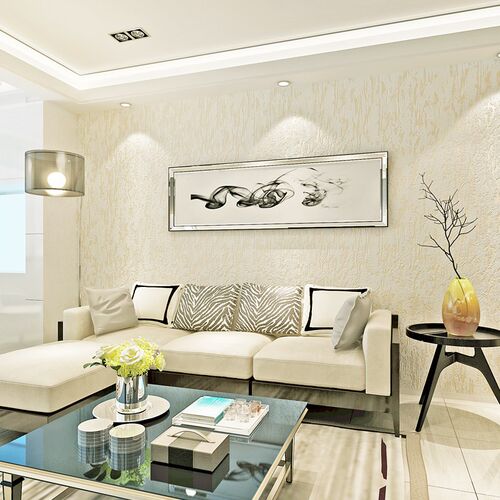 极速Modern 3D Non-Woven Wallpaper Solid Color Wall Paper Pap