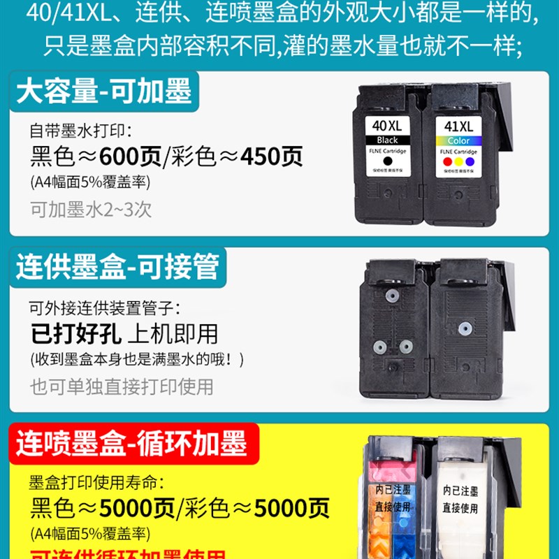 适用佳能PG40墨盒CL41 IP1180 ip1980 1880 1600 mp145 MP198 308