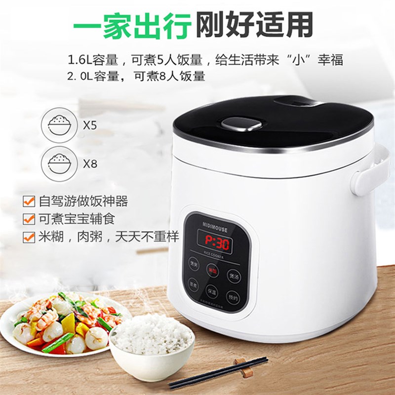 2升车载车家两用电饭煲小汽车12V24V货车通用大容量米饭加热煮锅