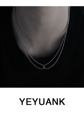 黄铜饰品金属风个性嘻哈小众设计感叠戴小圆珠链项饰项链男女首饰