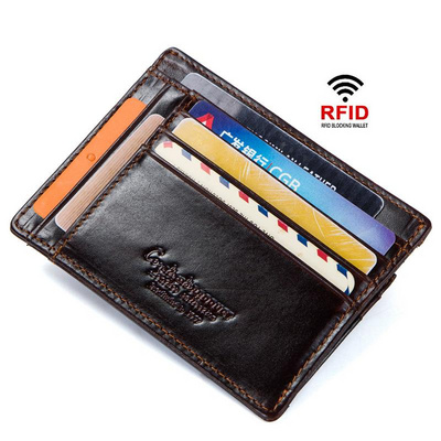 Leather card holder card set anti-magnetic leather coin purs