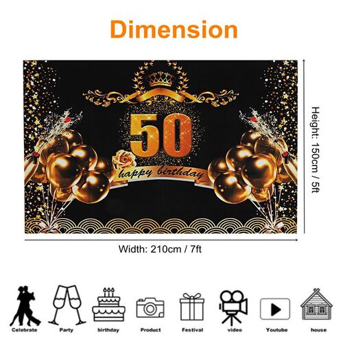 极速40/50/60/70th Happy Birthday Party Gold Dots Banner Part