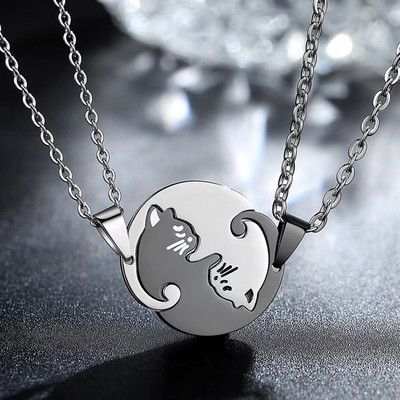 极速tching Couple Necklace Simple Friendship Gift Couple Jew