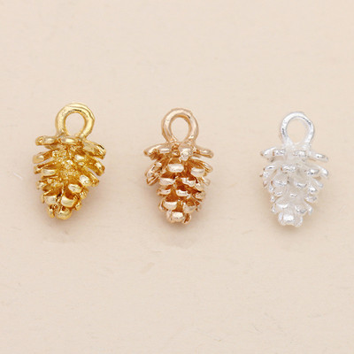 极速20pcs/lot 12*7mm Alloy Bijou Pinecone Pendants Charms DI