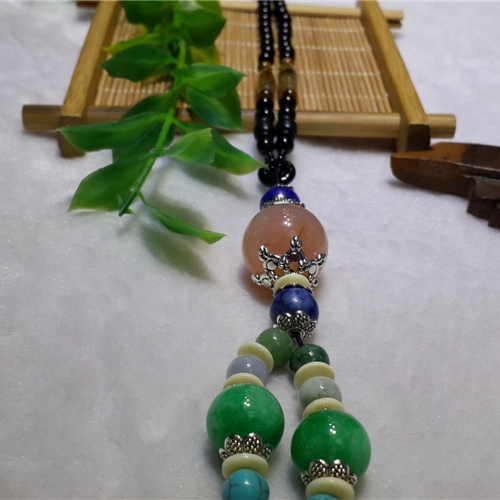 衣缠丝项链吊坠风景玉髓镶纯银挂件吊坠吊件 招财转运玛瑙男女