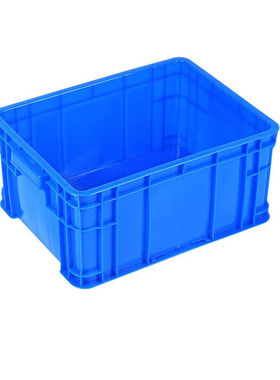新品塑料周转箱收纳整理配件箱蓝色筐子长51cm*宽3Q9cm*高20cm