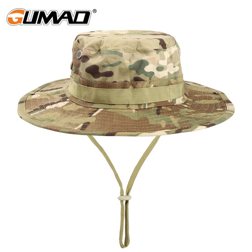 GUMAO/古矛夏季户外迷彩遮阳防晒太阳帽大头围钓鱼登山牛仔渔夫帽