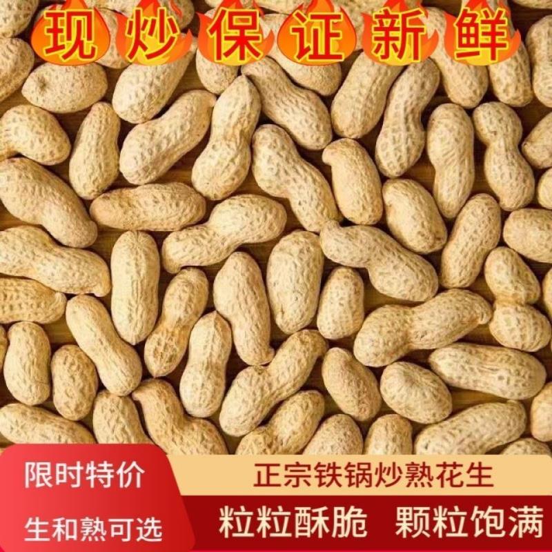 【新货】净重原味炒熟花生铁锅现炒花生沙炒带壳休闲年货特价批发