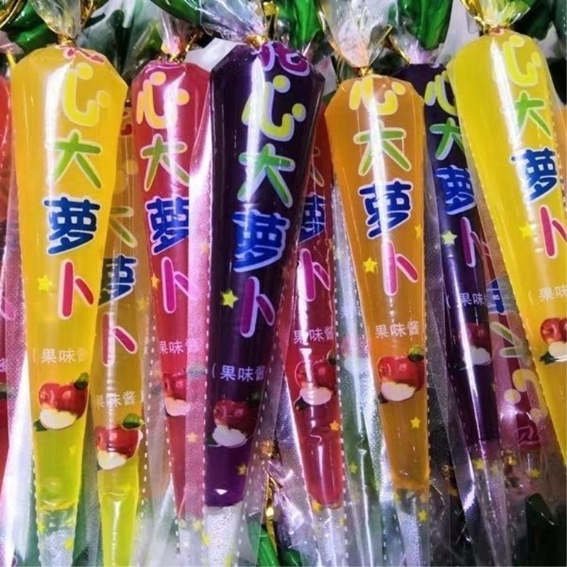 大萝卜果味酱彩笔糖能吃能玩的糖果混合口味儿童休闲零食果味果酱