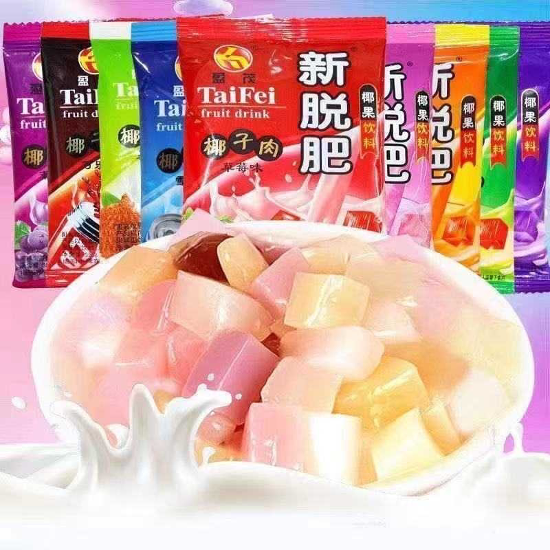 新脱肥椰果肉批发便宜拖肥盈茂老牌子混合35g夏季饮料解暑食品