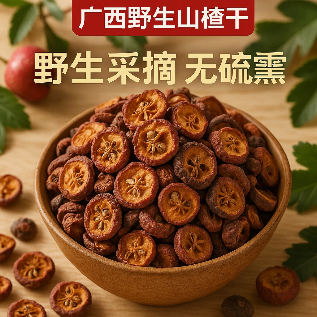 野生山楂干广西纯天然生晒山楂干山楂片特级新货煮水无添加
