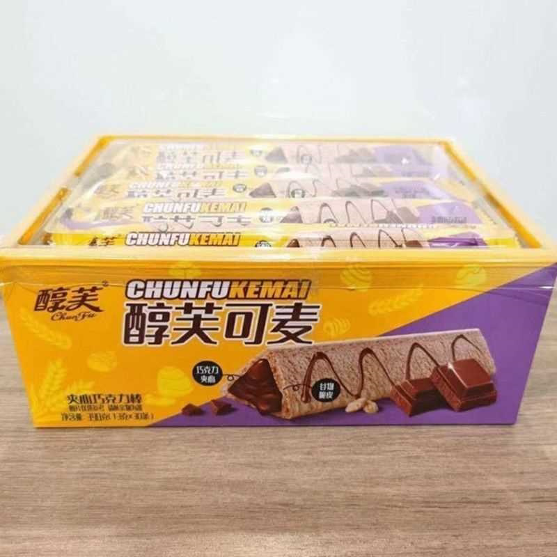 醇芙可麦三角形牛奶巧克力棒夹心威化饼干休闲零食童年回忆零食
