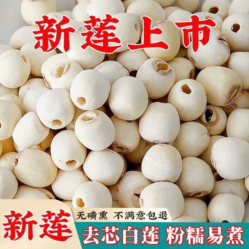 2024新莲上市 莲子干货 特级无磺莲子新鲜磨皮白莲野生去芯莲批发