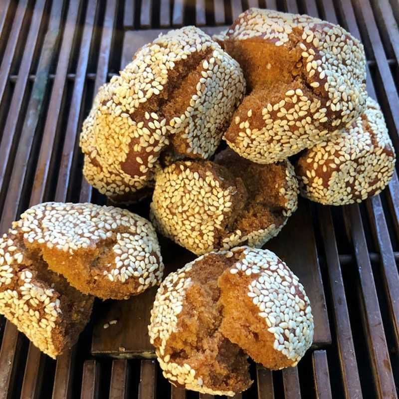 0蔗糖香酥芝麻球点心山东特产传统糕点特色健康零食开口笑