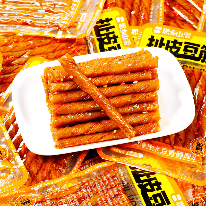 香辣豆筋豆皮麻辣条解馋零食扯皮豆筋湖南特产休闲食品工厂