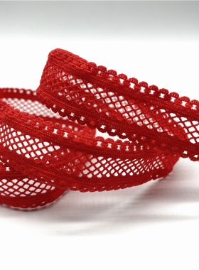 5yards/Lot 15mm Grid Elastic Ribbon Fold Over Spandex Elasti