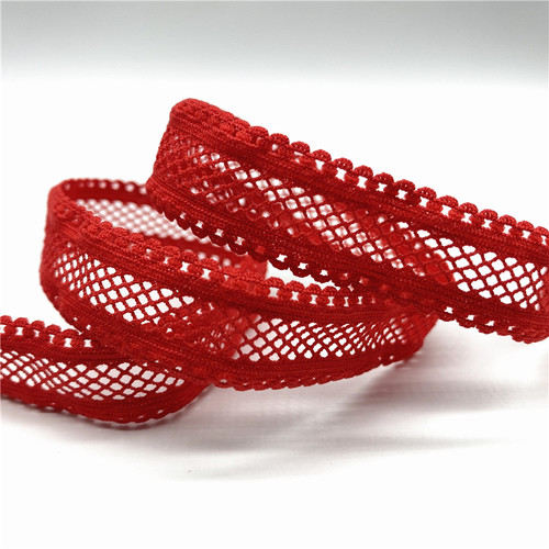5yards/Lot 15mm Grid Elastic Ribbon Fold Over Spandex Elasti