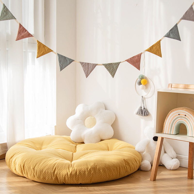 地垫北欧风蒲团坐垫加厚纯棉印花游戏垫宝宝爬行垫客卧室榻榻米垫