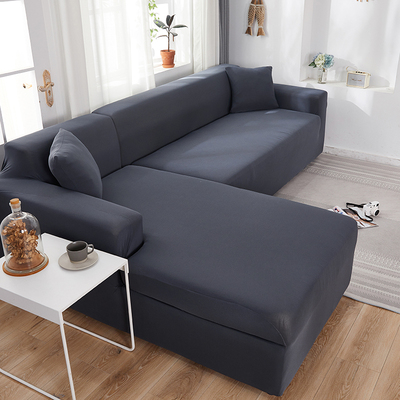 Plain Corner Sofa vers for Living Room Elastic Spandex Couch