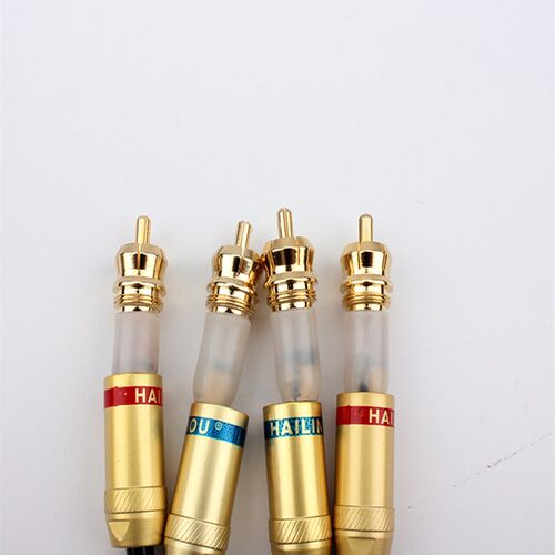 极速汽车音响车载功放专业无氧纯铜音频线 AUX转接线 RCA功放讯号