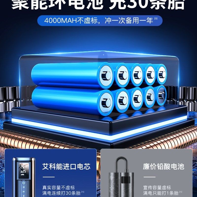 无线车载充气泵汽车用双缸高压大功率便携式电动自行车胎压打气筒