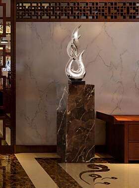 抽象家居饰品摆台雕塑艺术品展示台大理石底座工艺礼品摆饰灰咖网
