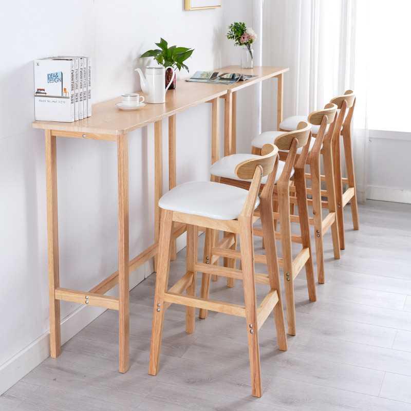 吧台桌实木高脚桌椅组合家用客厅长条隔断靠墙酒吧桌咖啡桌小户型