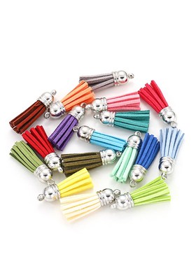 20pcs/lot 38mm Leather Tassels Fringe Keychain Strap Jewelry