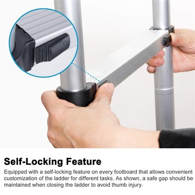 EN131 8.53ft (2.6m) telescopic ladder folding ladder