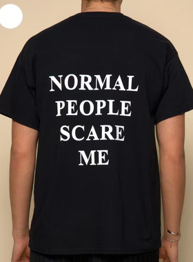 美式复古 NORMAL PEOPLE 字母印花短袖 T 恤男女宽松黑色2026上衣