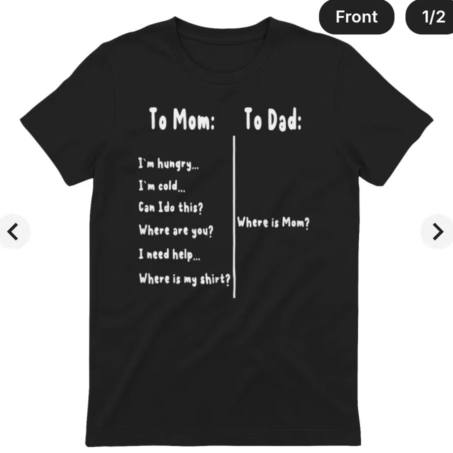 To Mom vs To Dad 趣味英文 T 恤父母差异梗短袖男女同款美式上衣