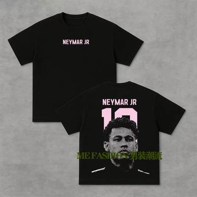 内马尔NEYMAR  T SHIRT 美式足球短袖T恤男女宽松2025夏头像10号