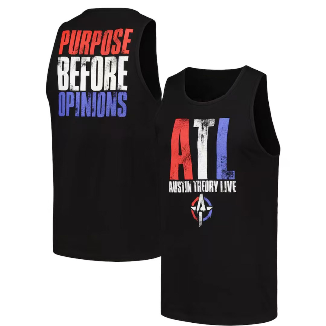 MEN'S BLACK AUSTIN THEORY PURPOSE BEFORE OPINIONS TANK TOP