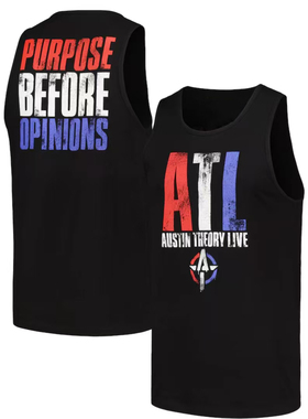 MEN'S BLACK AUSTIN THEORY PURPOSE BEFORE OPINIONS TANK TOP