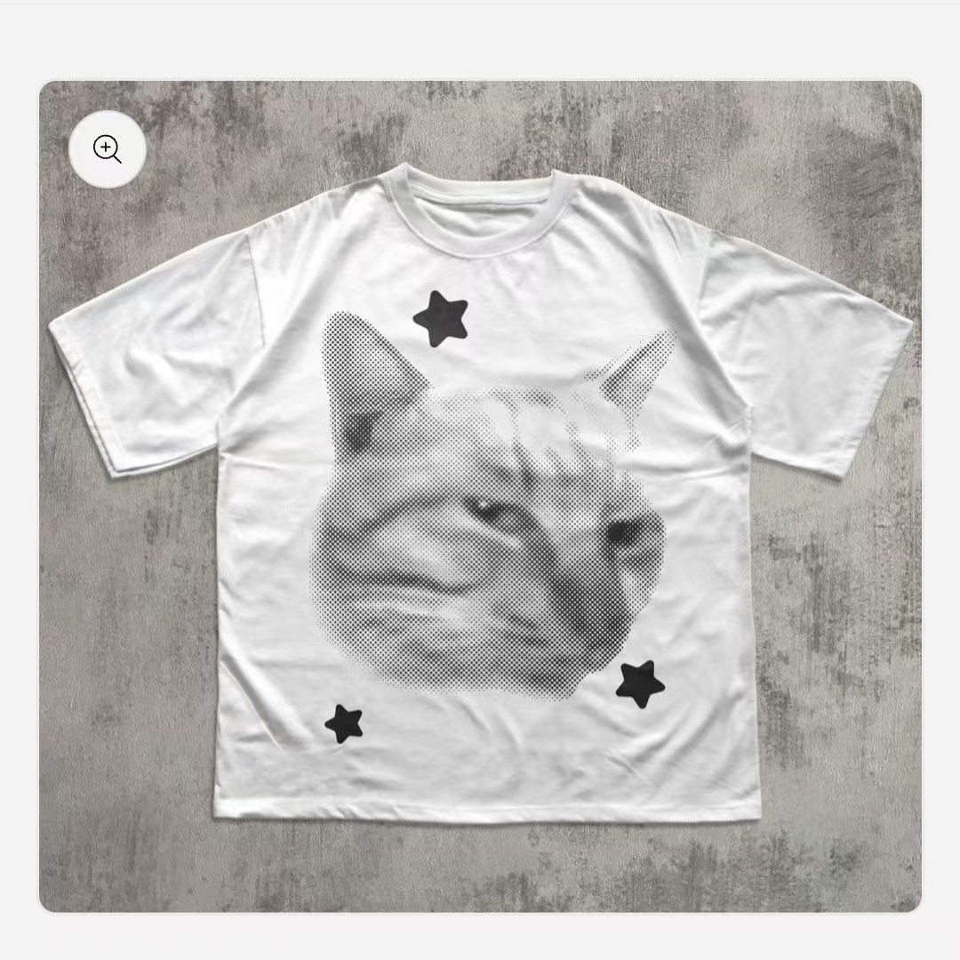 FUNNY SUS CAT MEME T-SHIRT趣味搞笑猫给你眼神短袖T恤男女休闲